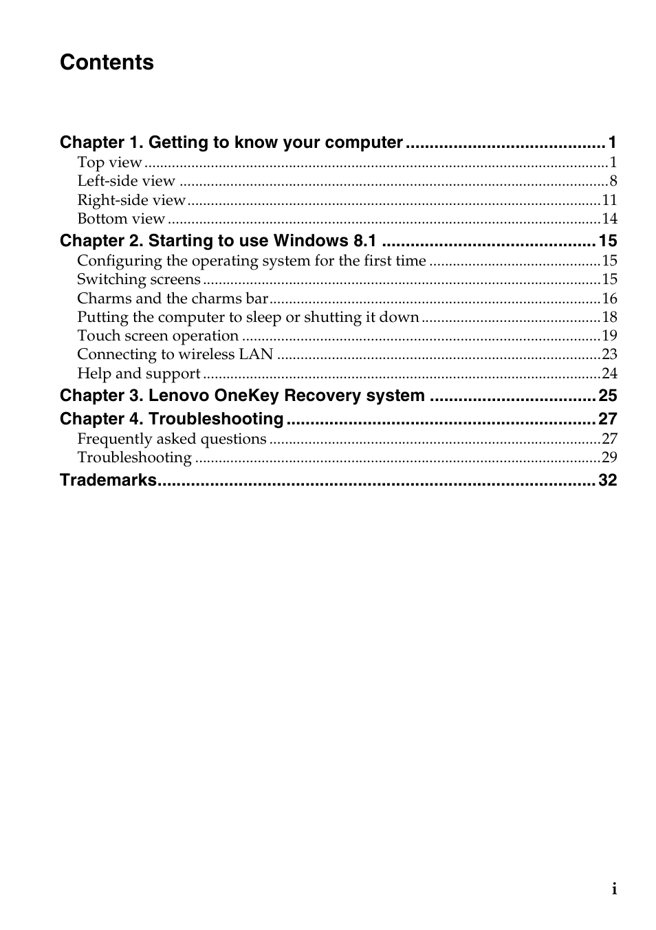 Lenovo Yoga 2 11 Notebook Lenovo User Manual | Page 3 / 38