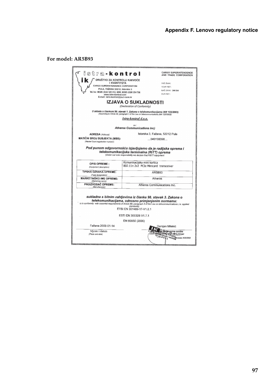 Lenovo G460 Notebook User Manual | Page 105 / 130