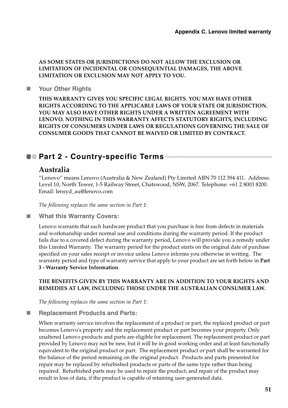 Part 2 - country-specific terms | Lenovo G460 Notebook User Manual | Page 59 / 130