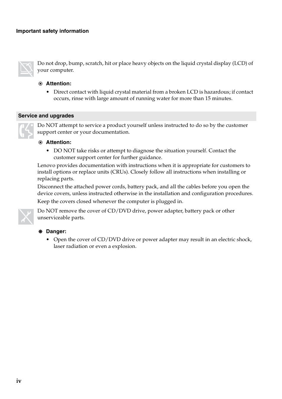 Lenovo G460 Notebook User Manual | Page 8 / 130