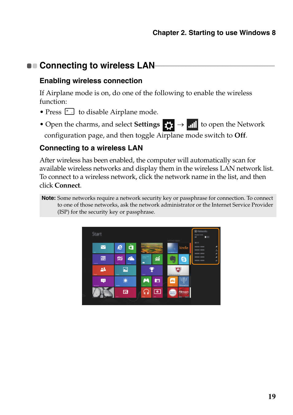 Connecting to wireless lan | Lenovo G700 Notebook User Manual | Page 23 / 46