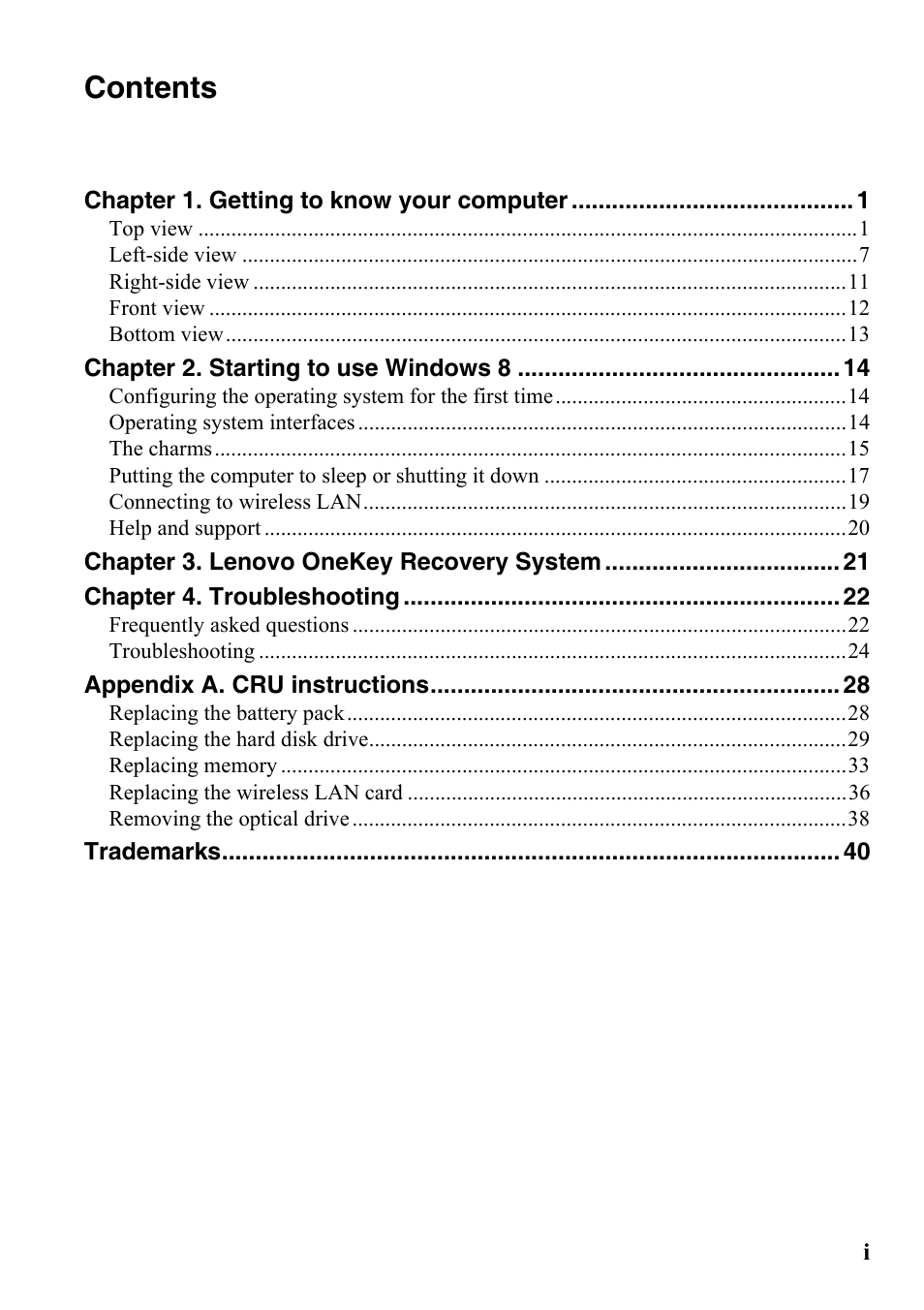 Lenovo G700 Notebook User Manual | Page 3 / 46