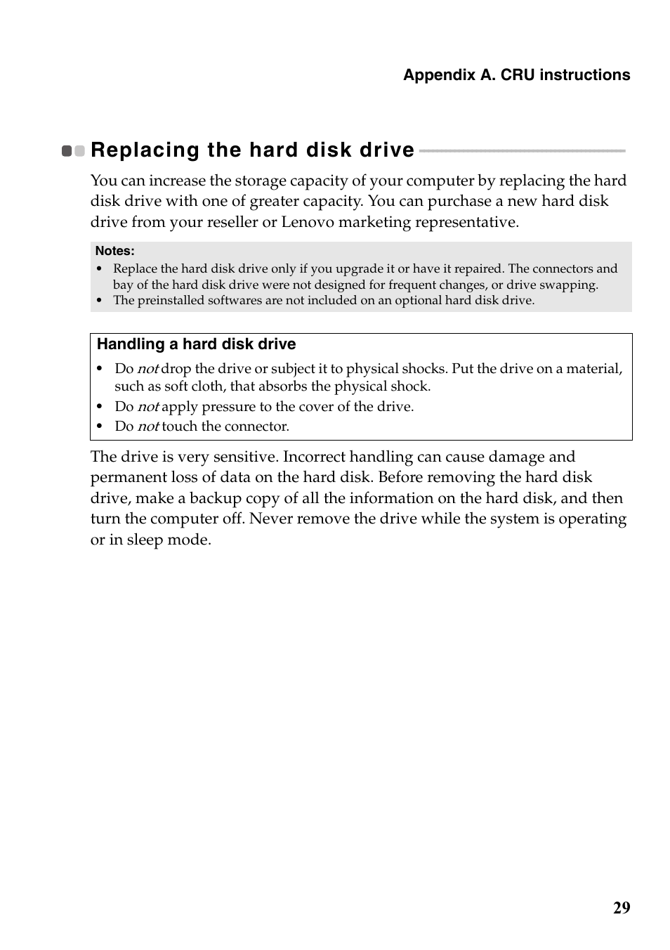 Replacing the hard disk drive | Lenovo G700 Notebook User Manual | Page 33 / 46