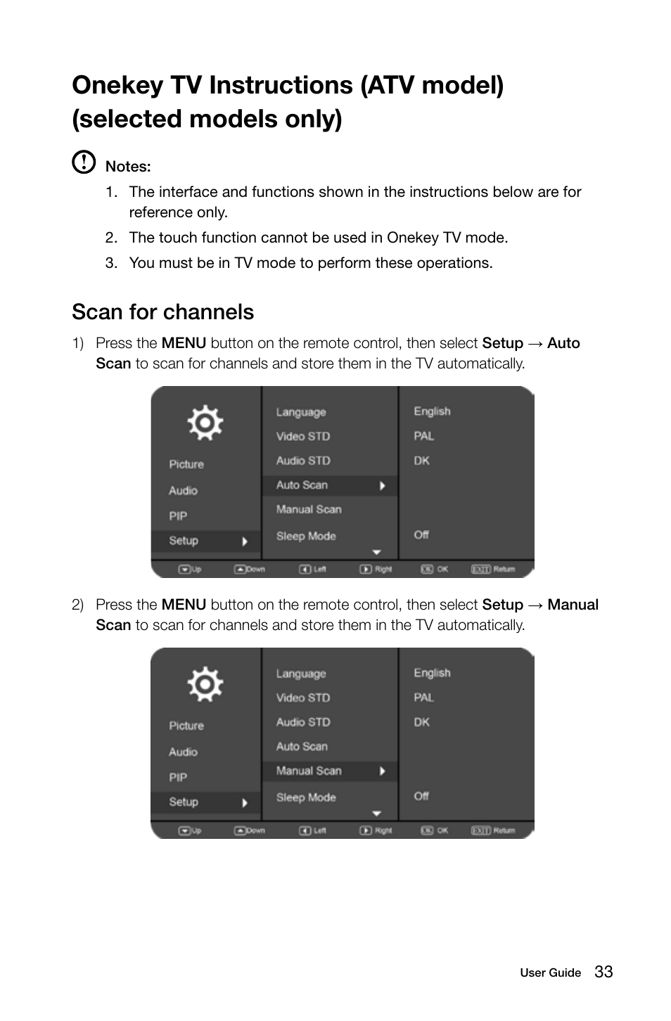 Scan for channels | Lenovo IdeaCentre B545 User Manual | Page 38 / 71