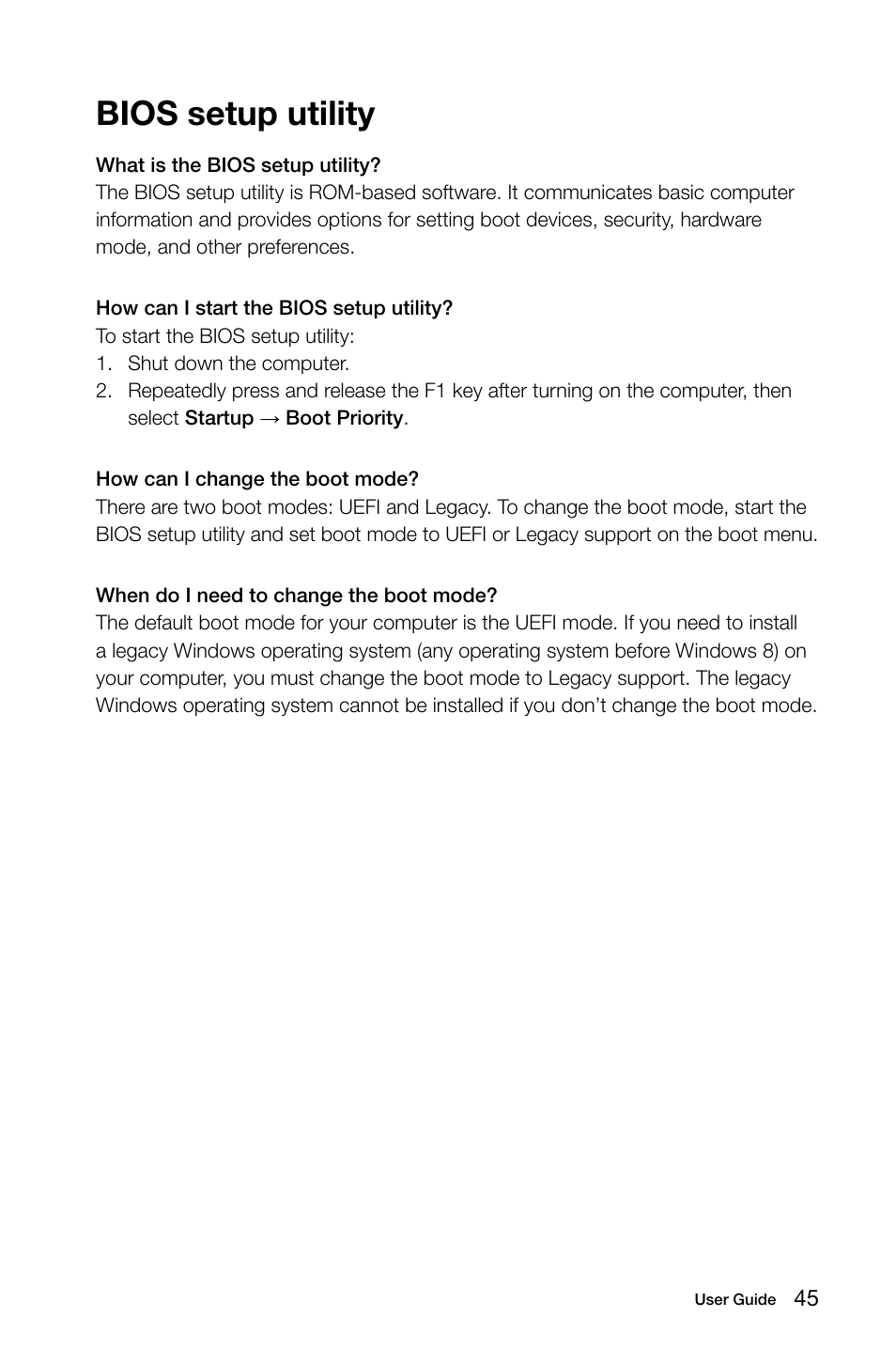 Bios setup utility | Lenovo IdeaCentre B545 User Manual | Page 50 / 71