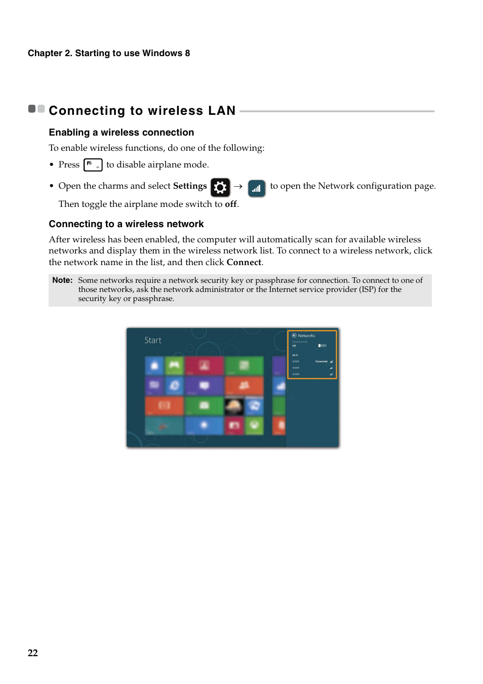 Connecting to wireless lan | Lenovo IdeaPad Y500 Notebook User Manual | Page 26 / 40