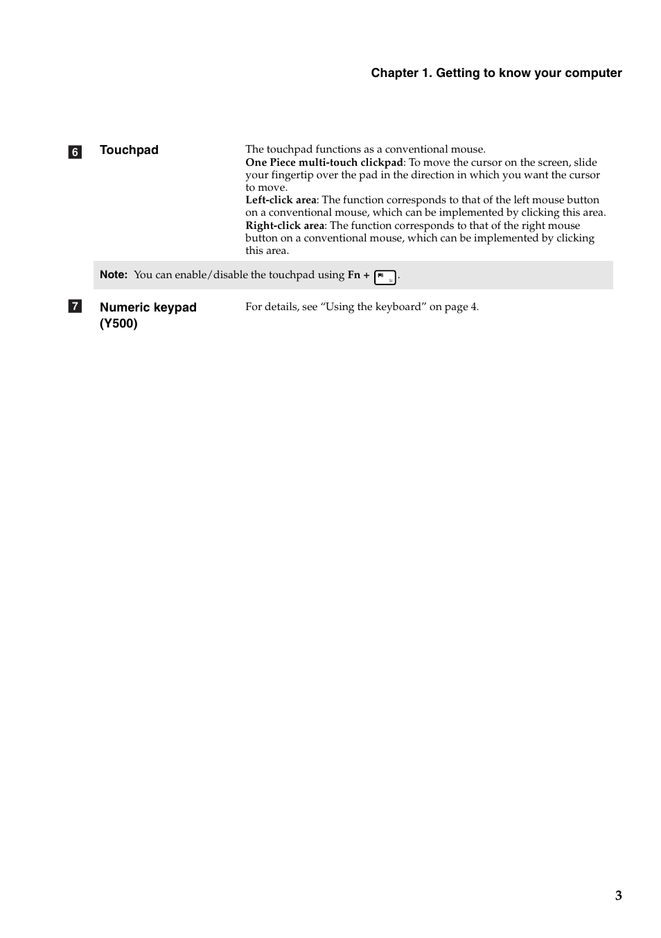 Lenovo IdeaPad Y500 Notebook User Manual | Page 7 / 40