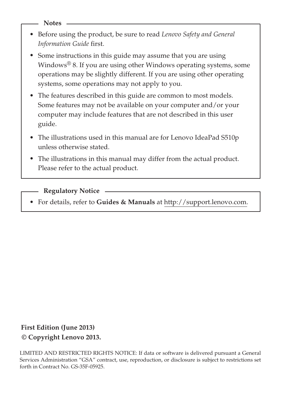 Lenovo IdeaPad S510p Touch Notebook User Manual | Page 2 / 45