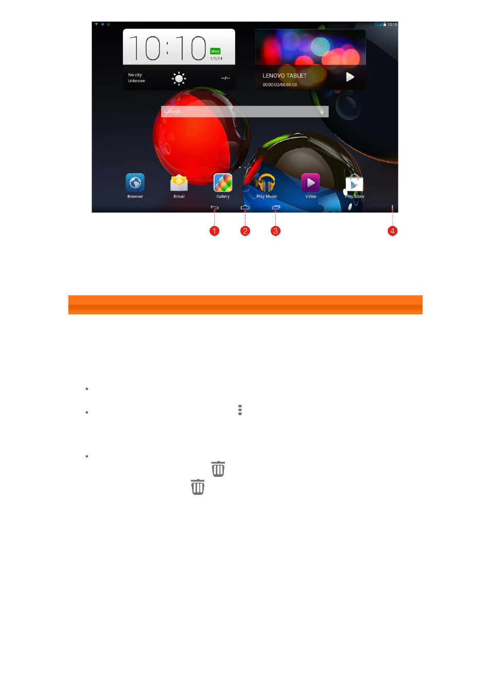 Home screen | Lenovo A10-70 Tablet User Manual | Page 6 / 30