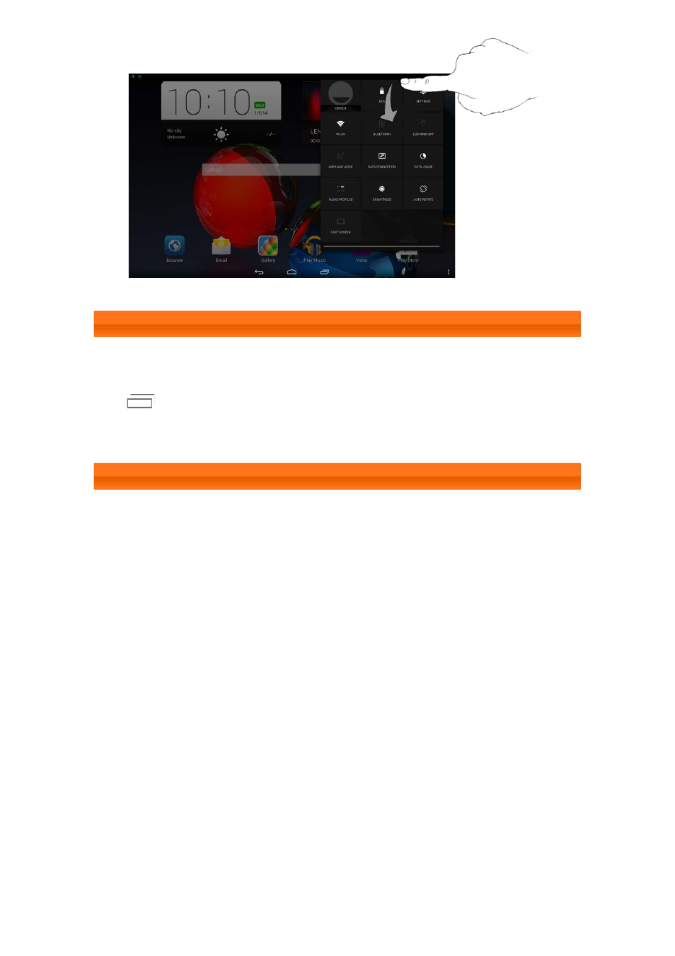 Recent apps, Applications management | Lenovo A10-70 Tablet User Manual | Page 8 / 30
