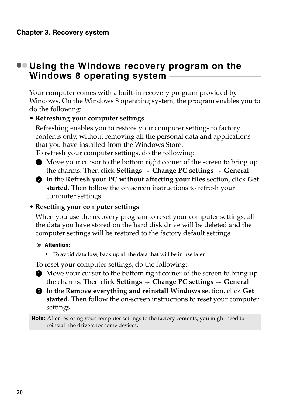 Lenovo B5400 Notebook User Manual | Page 26 / 50