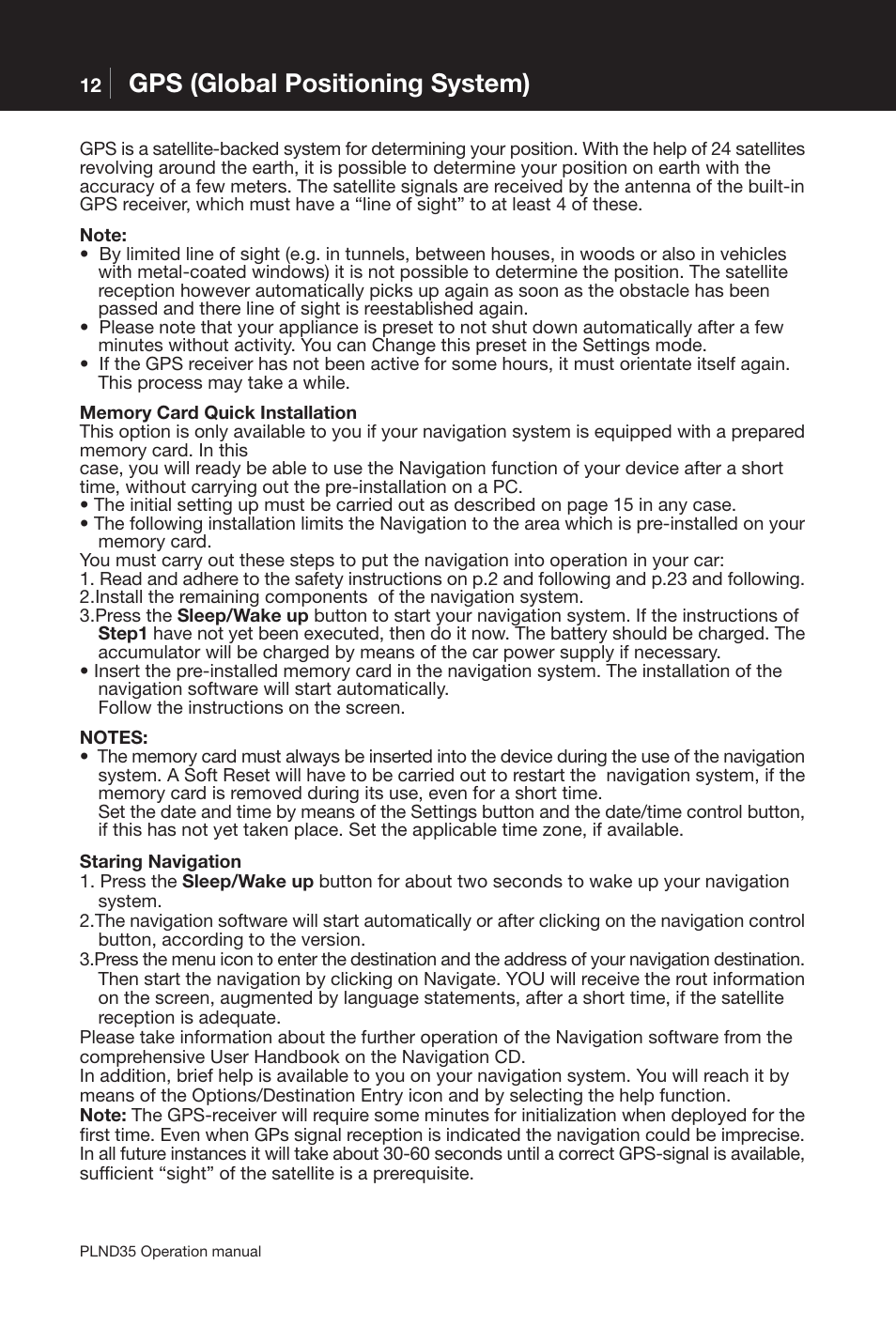 Gps (global positioning system) | Pyle PLND35 User Manual | Page 12 / 13