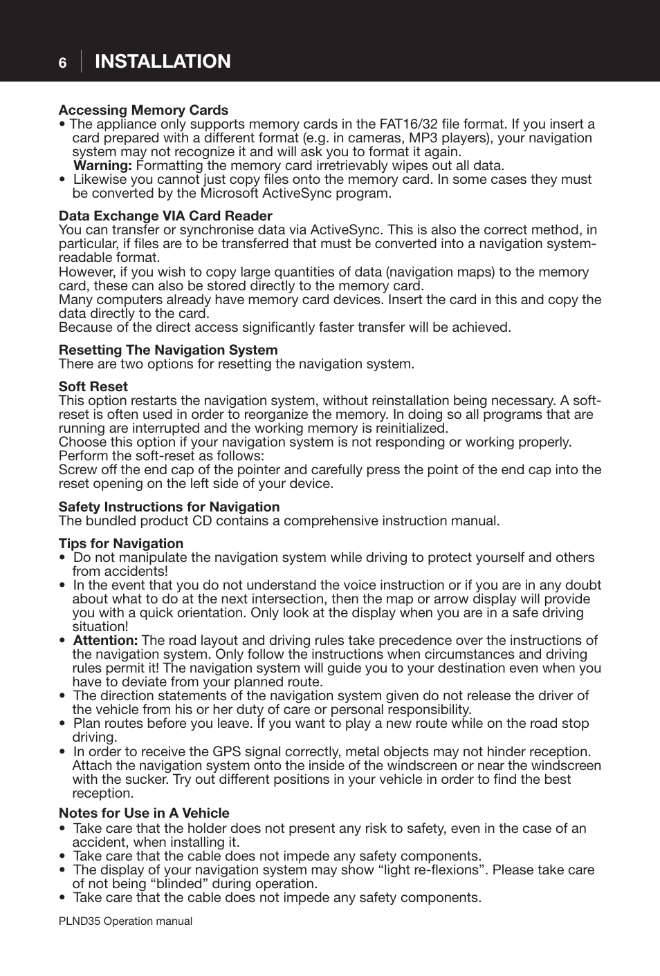 Installation | Pyle PLND35 User Manual | Page 6 / 13