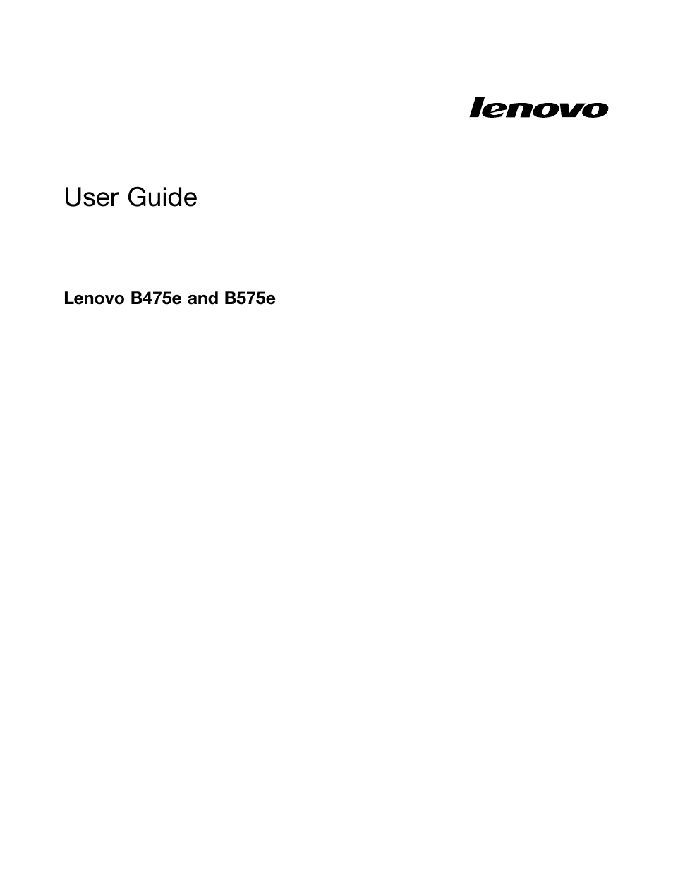 Lenovo B575e Notebook User Manual | 87 pages