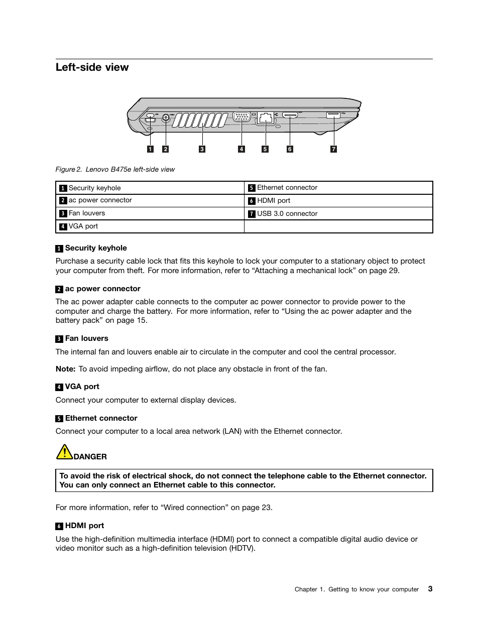 Left-side view | Lenovo B575e Notebook User Manual | Page 17 / 87