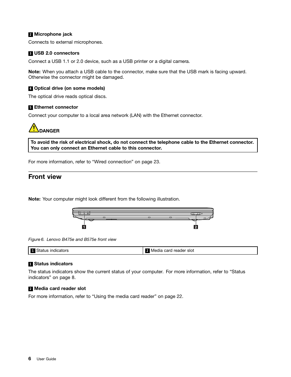 Front view | Lenovo B575e Notebook User Manual | Page 20 / 87