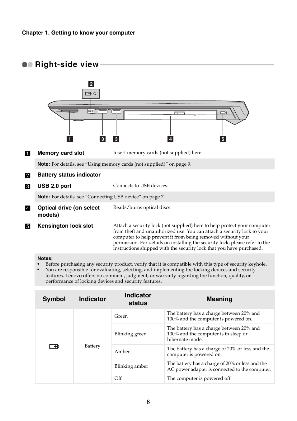 Right-side view | Lenovo M50-70 Notebook User Manual | Page 12 / 34