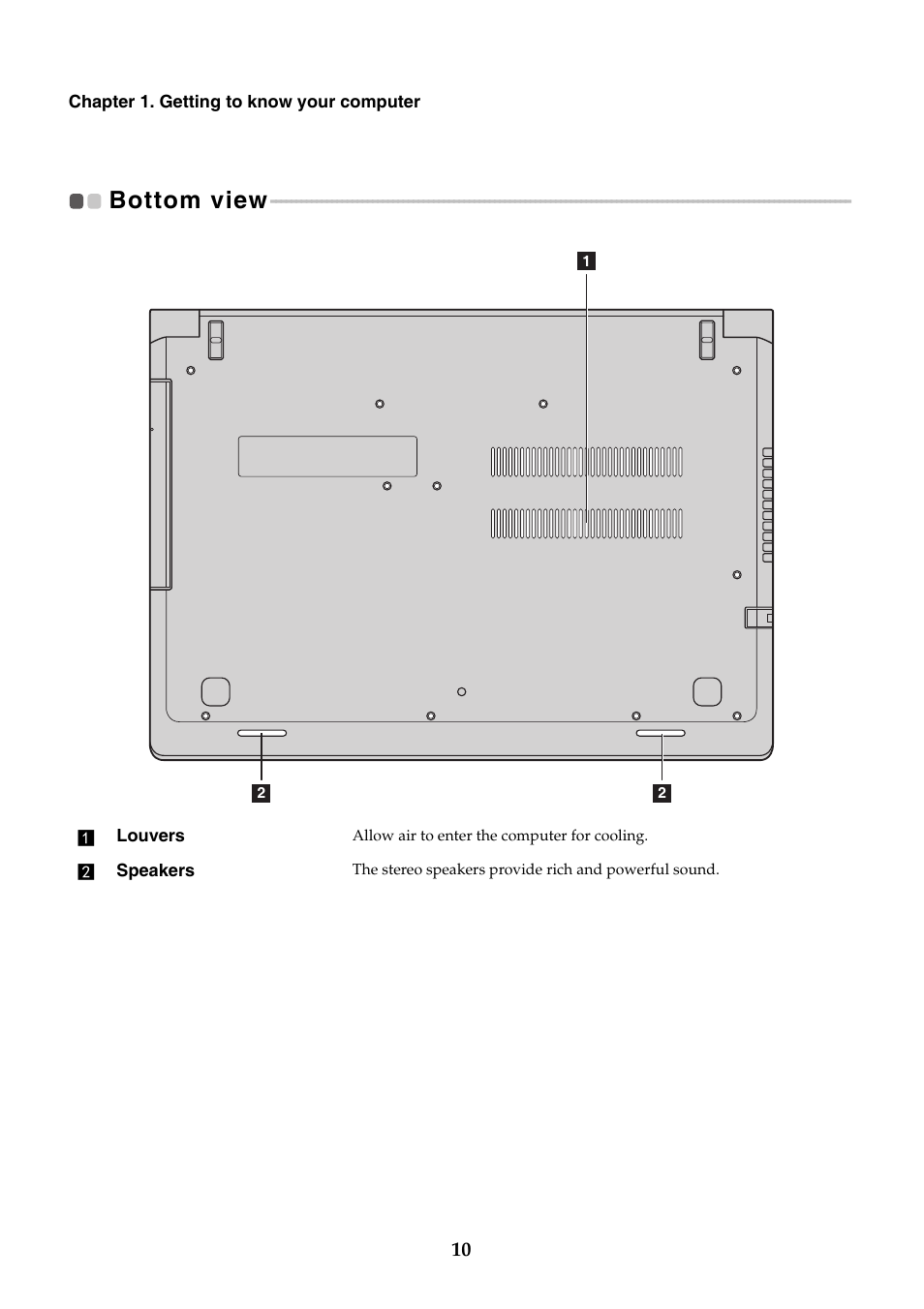 Bottom view | Lenovo M50-70 Notebook User Manual | Page 14 / 34