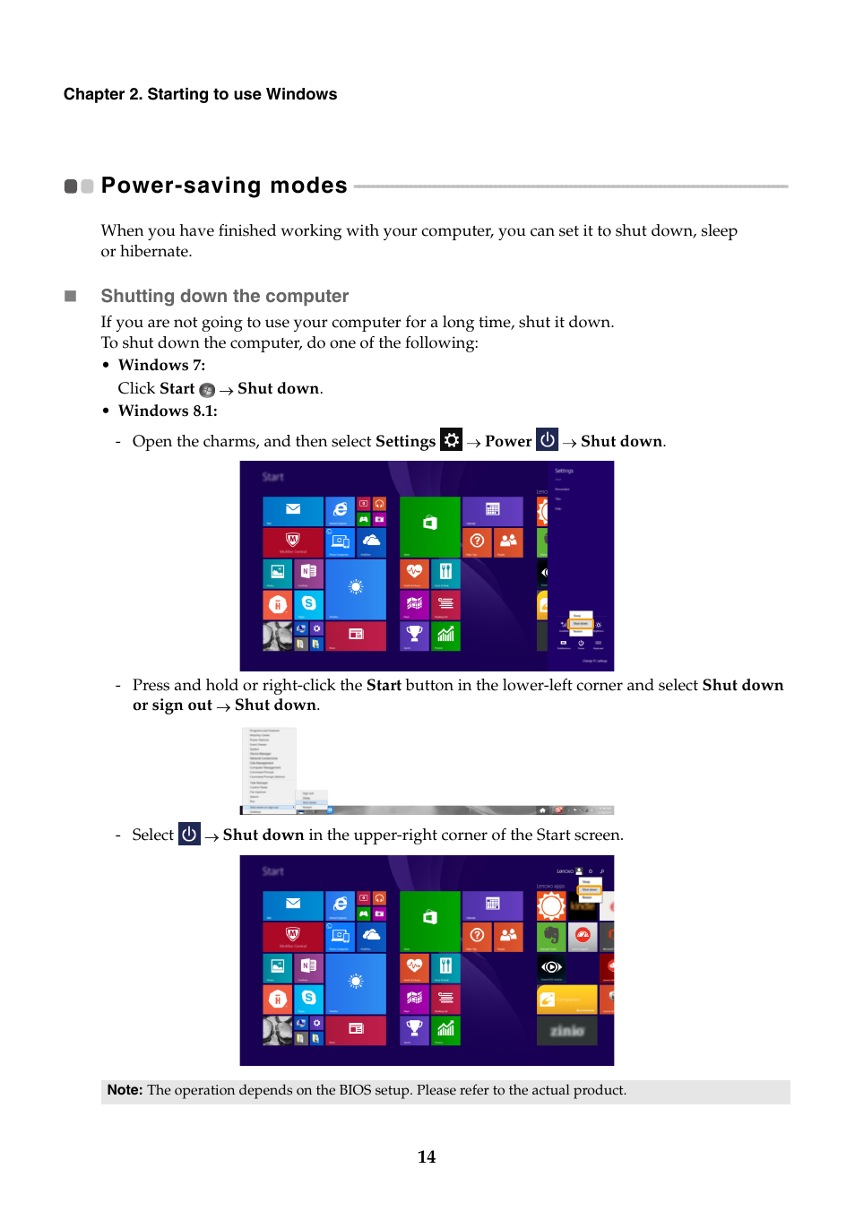 Power-saving modes | Lenovo M50-70 Notebook User Manual | Page 18 / 34