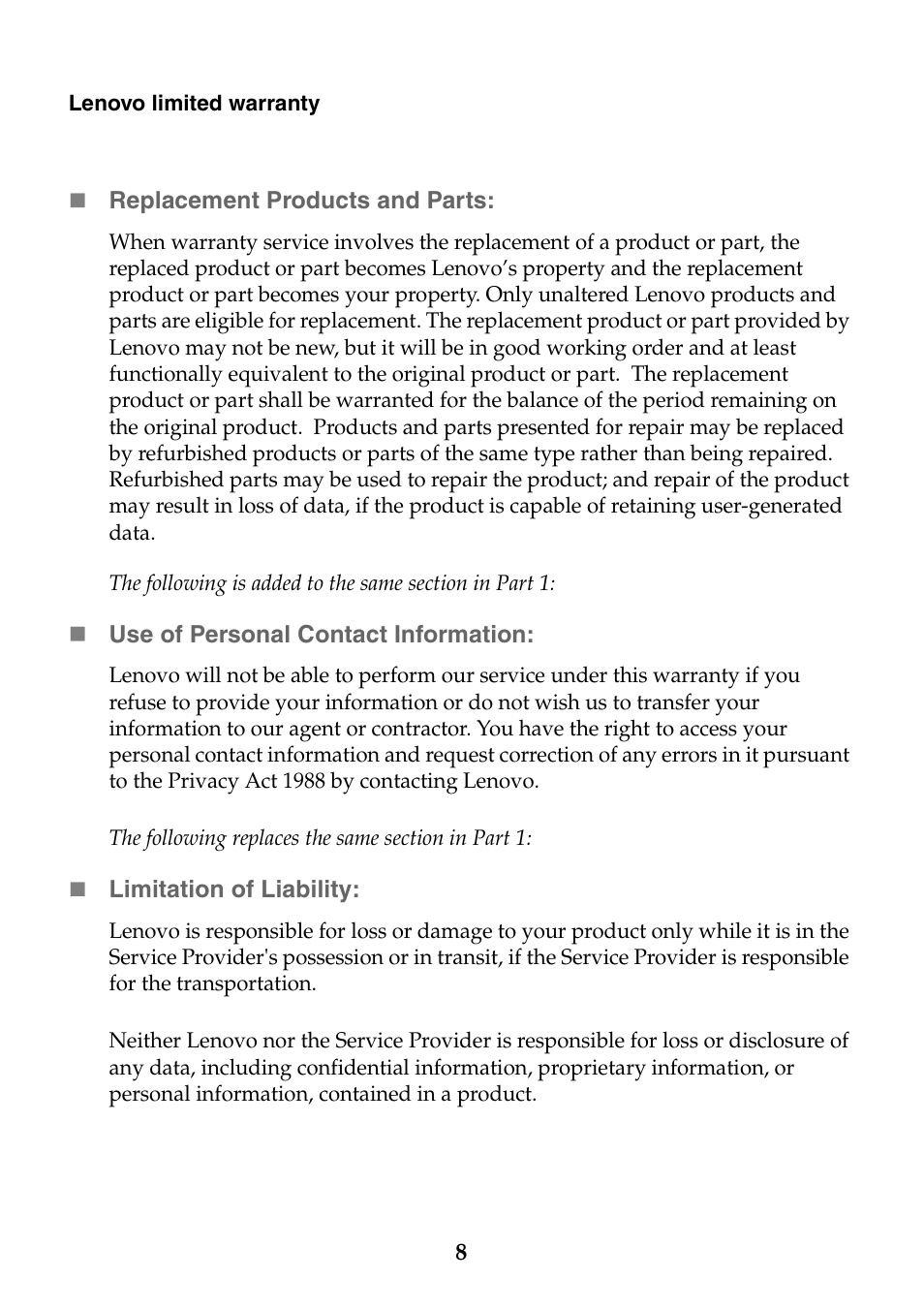 Lenovo A10 Lenovo User Manual | Page 8 / 22