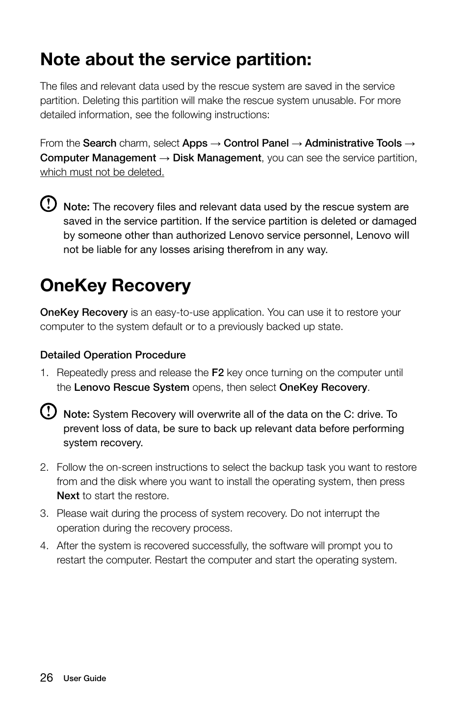 Onekey recovery | Lenovo IdeaCentre K450 Desktop User Manual | Page 31 / 69