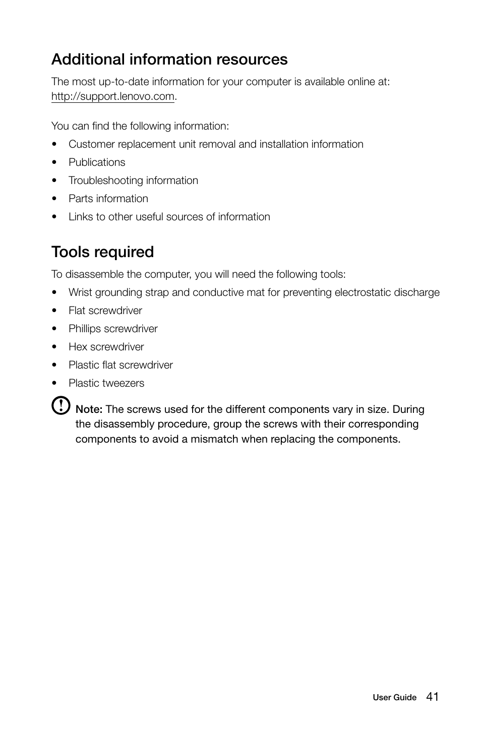 Additional information resources, Tools required | Lenovo IdeaCentre K450 Desktop User Manual | Page 46 / 69