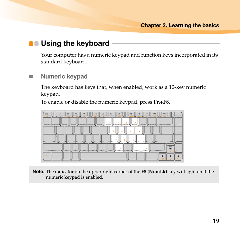 Using the keyboard | Lenovo IdeaPad Y560 User Manual | Page 33 / 146