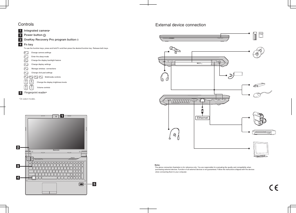 External device connection controls | Lenovo B580 Notebook User Manual | Page 2 / 2