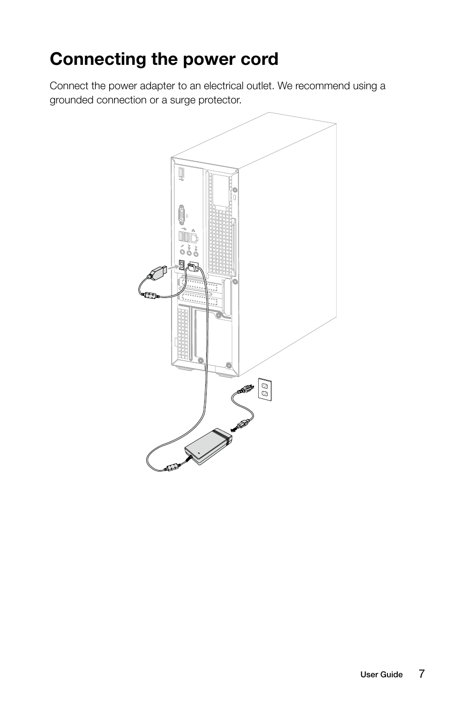 Connecting the power cord | Lenovo H500s Desktop User Manual | Page 12 / 53