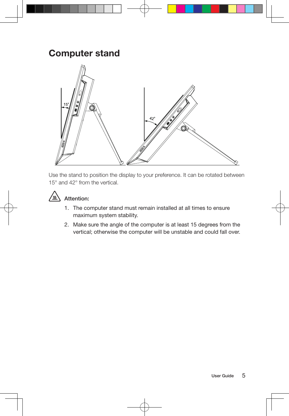 Computer stand | Lenovo IdeaCentre B550 All-in-One User Manual | Page 10 / 63