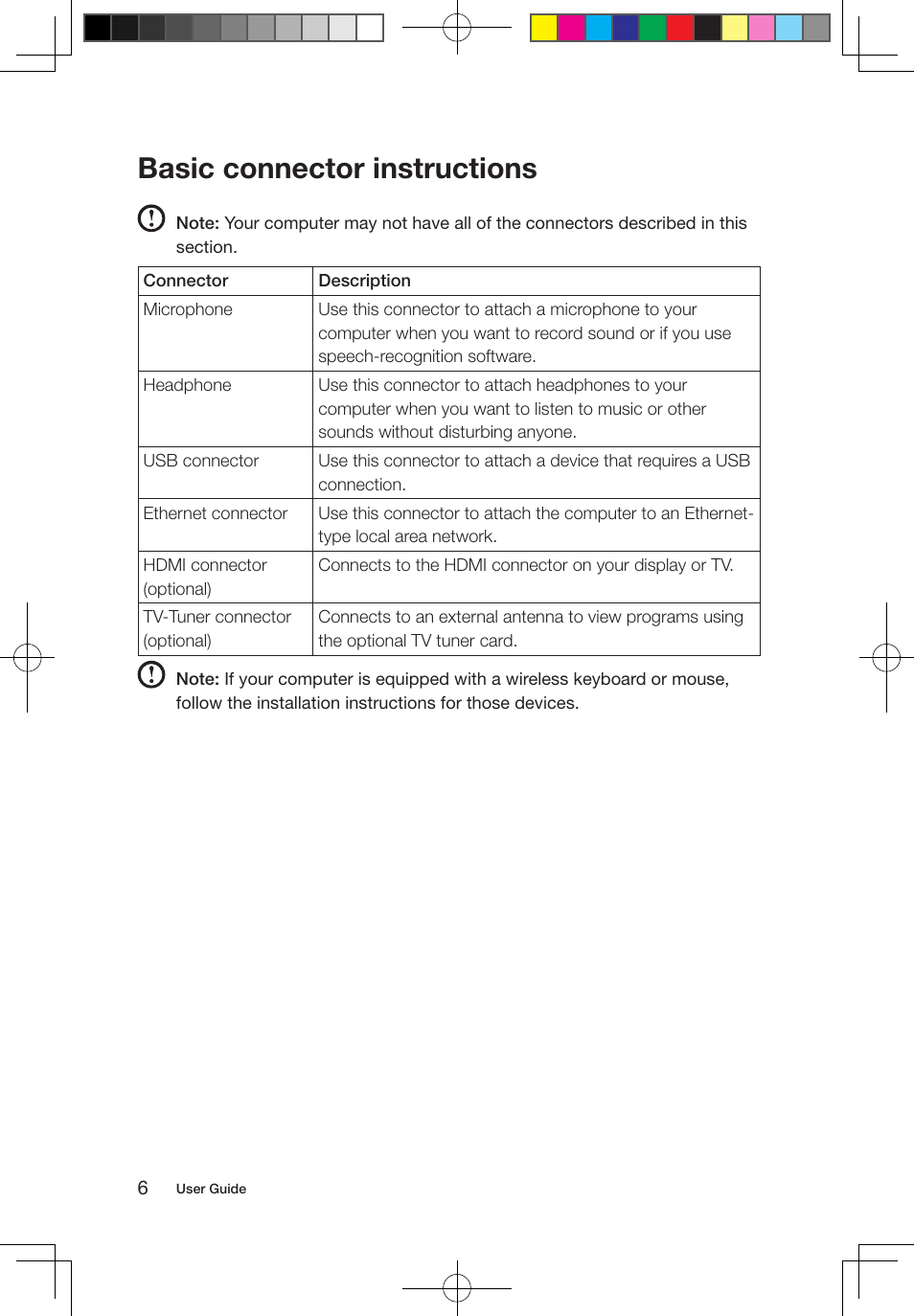 Basic connector instructions | Lenovo IdeaCentre B550 All-in-One User Manual | Page 11 / 63