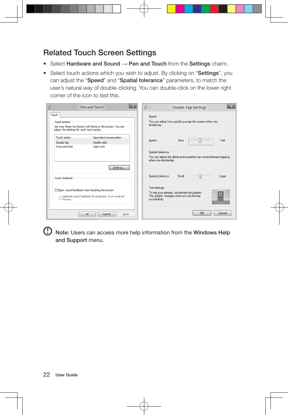 Related touch screen settings | Lenovo IdeaCentre B550 All-in-One User Manual | Page 27 / 63
