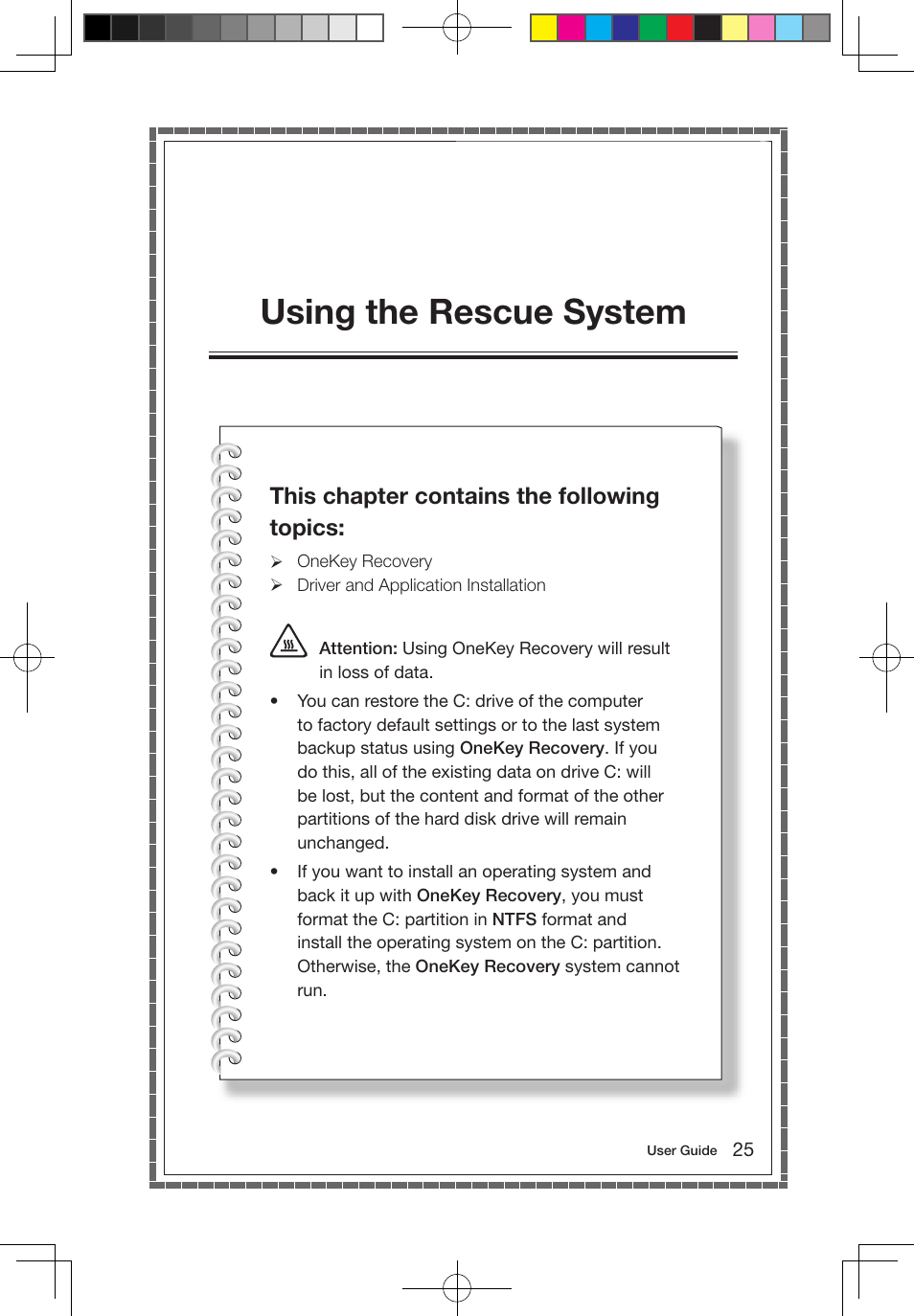 Using the rescue system, This chapter contains the following topics | Lenovo IdeaCentre B550 All-in-One User Manual | Page 30 / 63