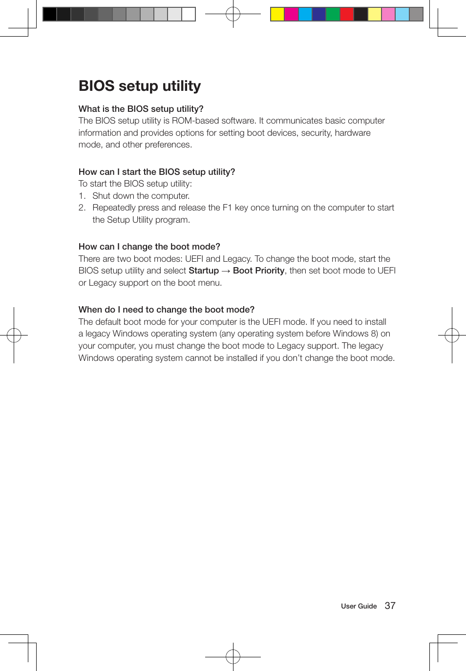 Bios setup utility | Lenovo IdeaCentre B550 All-in-One User Manual | Page 42 / 63