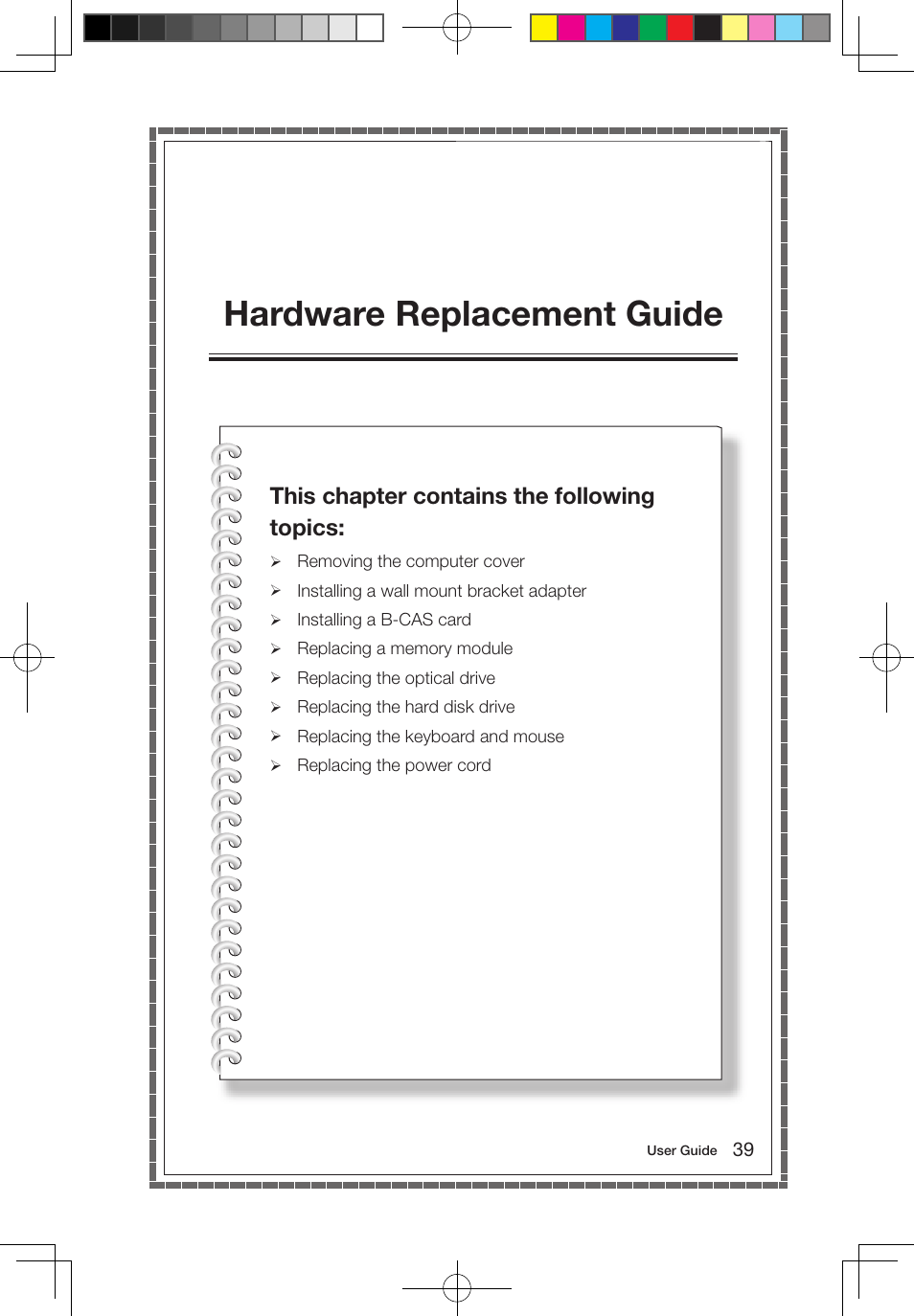 Hardware replacement guide, This chapter contains the following topics | Lenovo IdeaCentre B550 All-in-One User Manual | Page 44 / 63