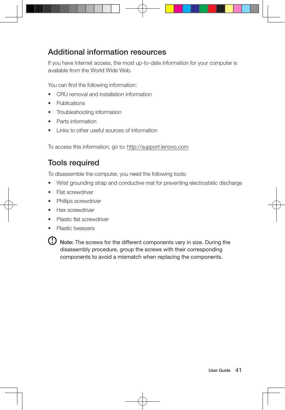 Additional information resources, Tools required | Lenovo IdeaCentre B550 All-in-One User Manual | Page 46 / 63