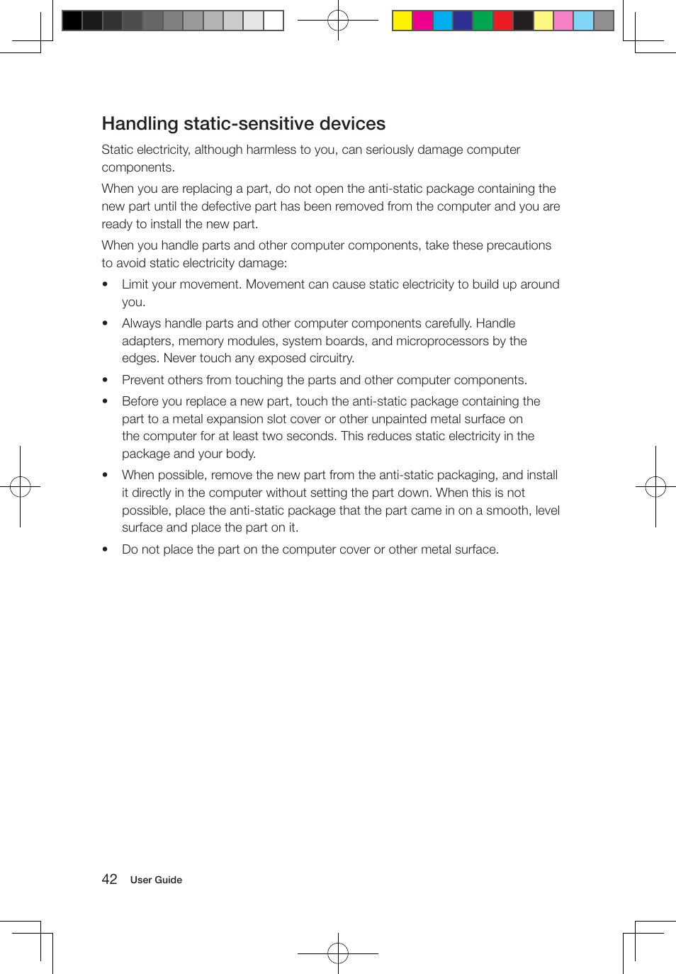 Handling static-sensitive devices | Lenovo IdeaCentre B550 All-in-One User Manual | Page 47 / 63