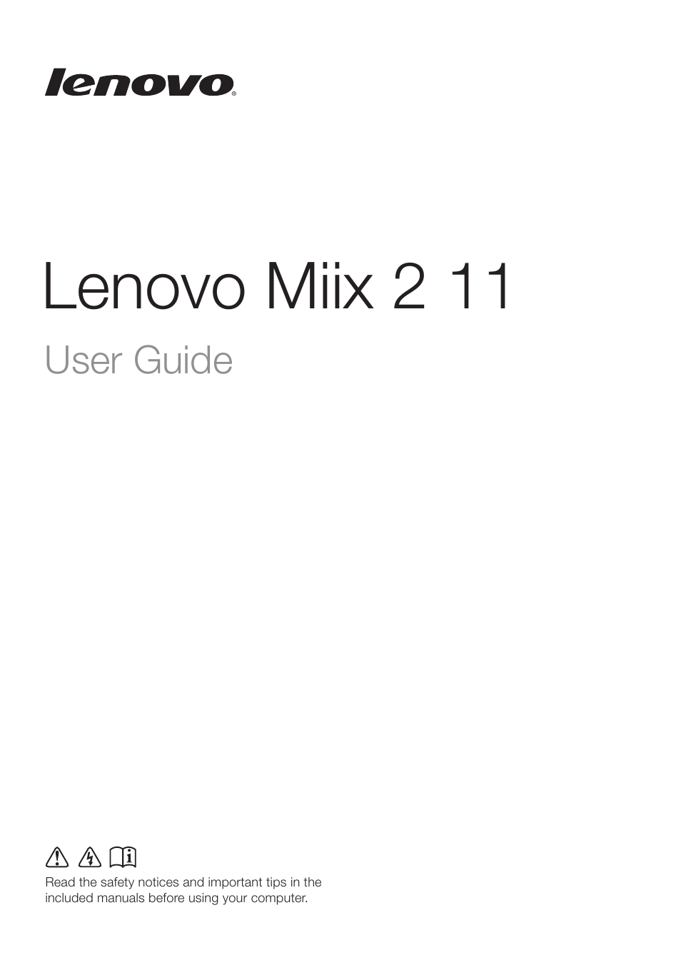 Lenovo Miix 2 11 Tablet Lenovo User Manual | 33 pages