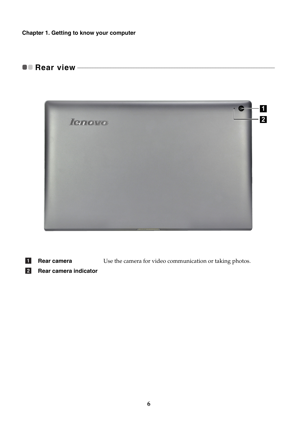 Rear view | Lenovo Miix 2 11 Tablet Lenovo User Manual | Page 10 / 33