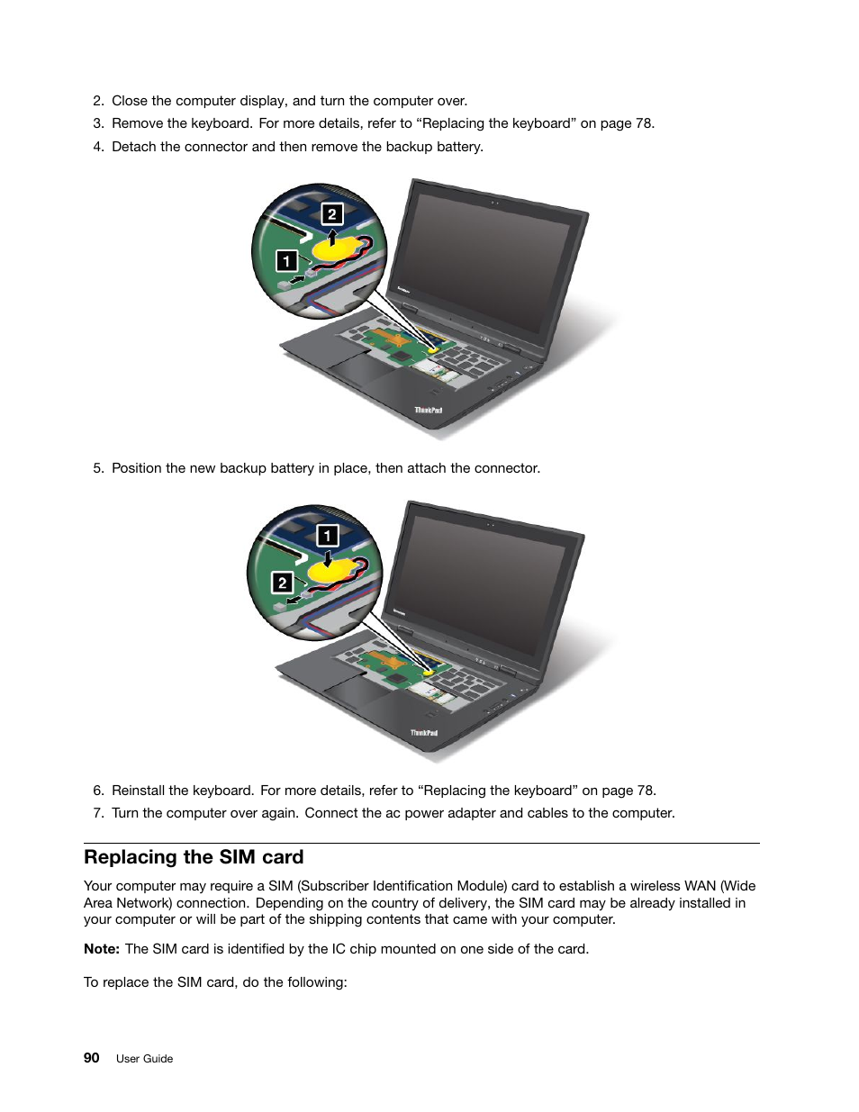 Replacing the sim card | Lenovo IdeaPad U300e User Manual | Page 106 / 181