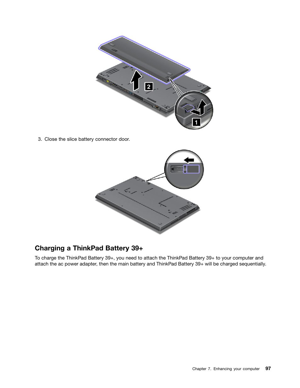 Charging a thinkpad battery 39 | Lenovo IdeaPad U300e User Manual | Page 113 / 181