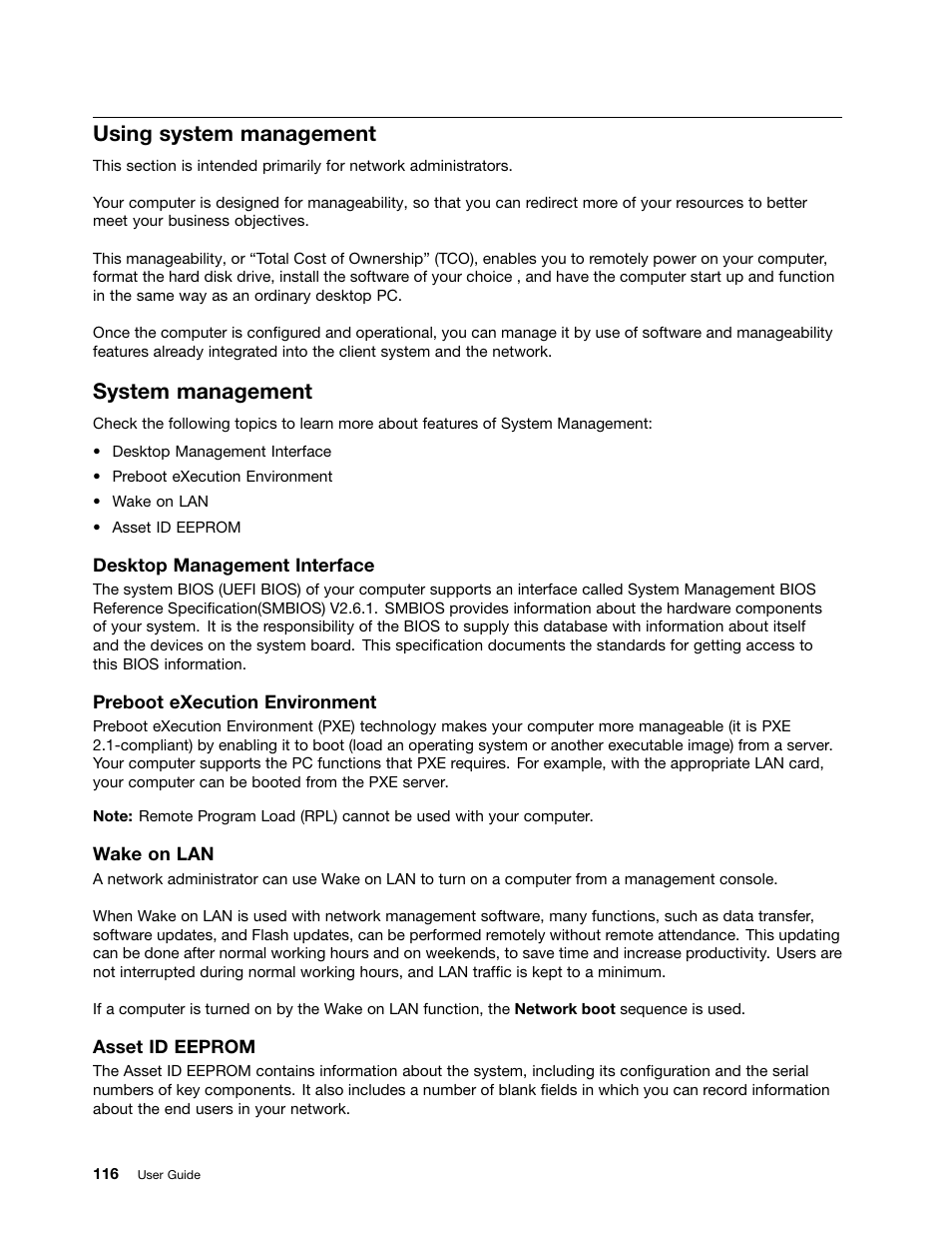 Using system management, System management | Lenovo IdeaPad U300e User Manual | Page 132 / 181