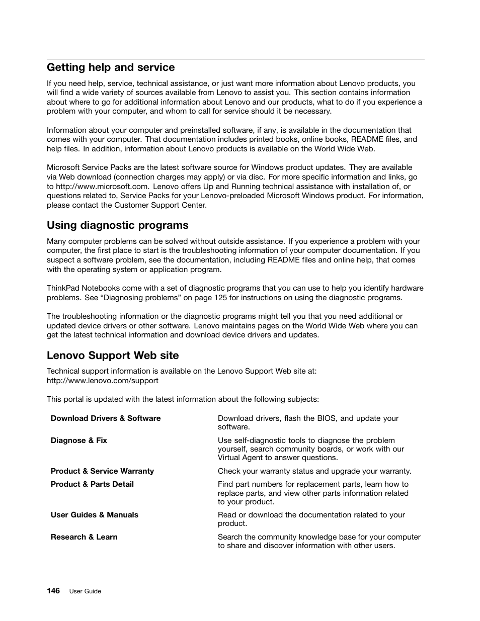 Getting help and service, Using diagnostic programs, Lenovo support web site | Lenovo IdeaPad U300e User Manual | Page 162 / 181