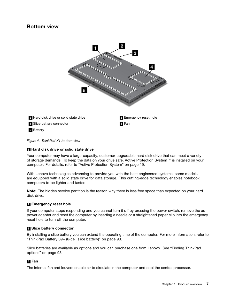 Bottom view | Lenovo IdeaPad U300e User Manual | Page 23 / 181