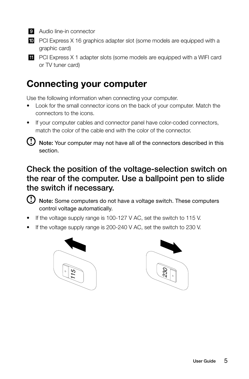 Connecting your computer | Lenovo H415 Desktop User Manual | Page 10 / 57