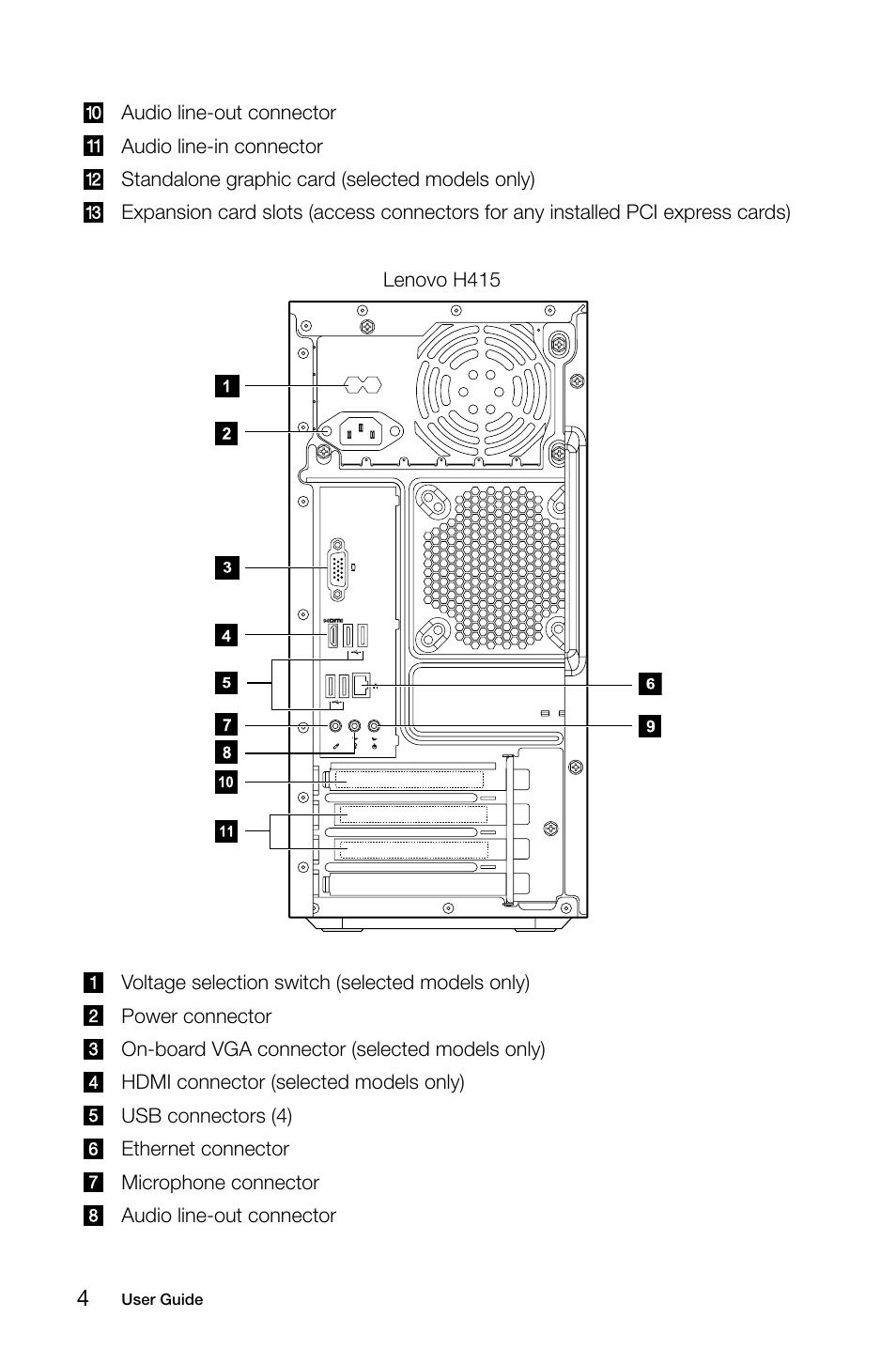 Lenovo H415 Desktop User Manual | Page 9 / 57