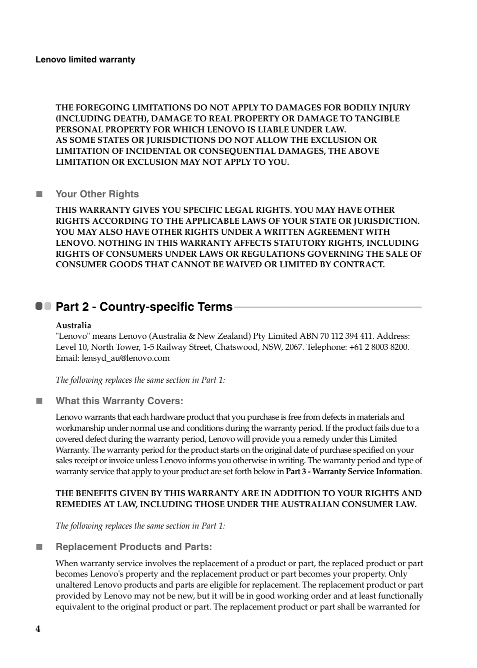 Part 2 - country-specific terms | Lenovo Yoga 11s Notebook IdeaPad User Manual | Page 4 / 15