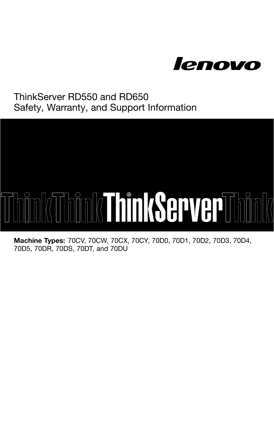 Lenovo ThinkServer RD550 User Manual | 50 pages