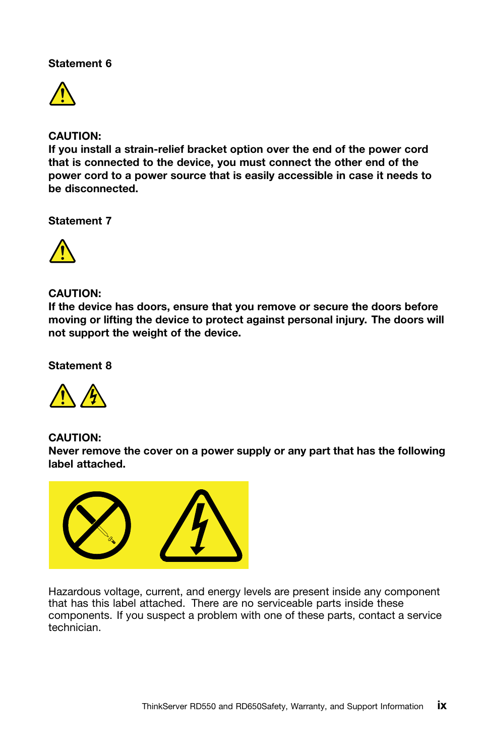 Lenovo ThinkServer RD550 User Manual | Page 11 / 50