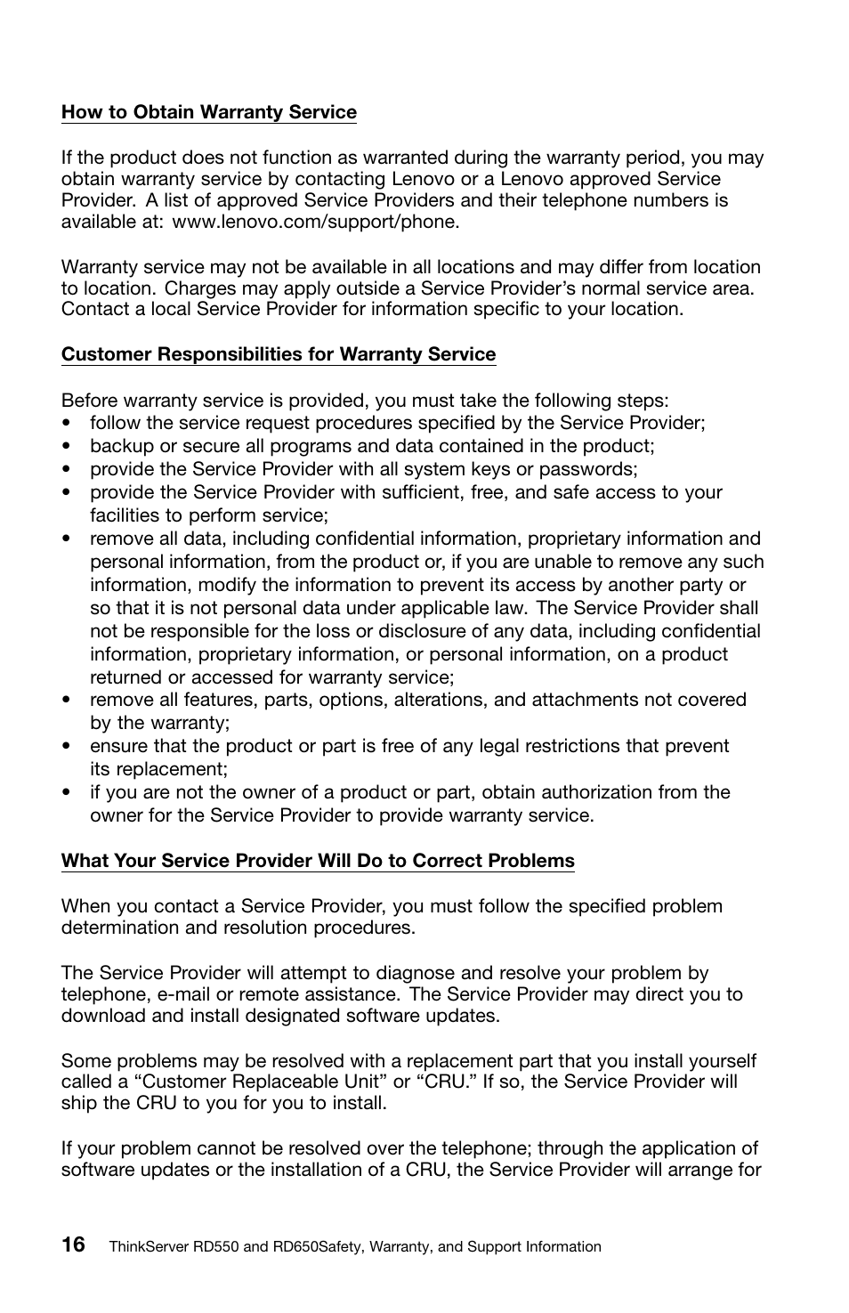 Lenovo ThinkServer RD550 User Manual | Page 32 / 50